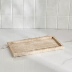 Travertinbricka i äkta natursten – dekorationsbricka 25 × 15 cm