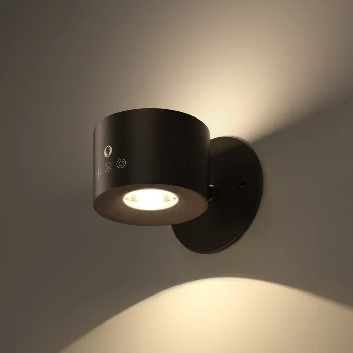 Roterbara LED-vägglampor 360° med touch och fjärrkontroll – 2-pack
