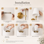 Dimbar vägglampa med linneskärm – slank design i guld eller svart