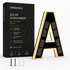 Solcellsdrivna LED-husnummer – belyst husnummer för fasad och entré