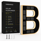Solcellsdrivna LED-husnummer – belyst husnummer för fasad och entré