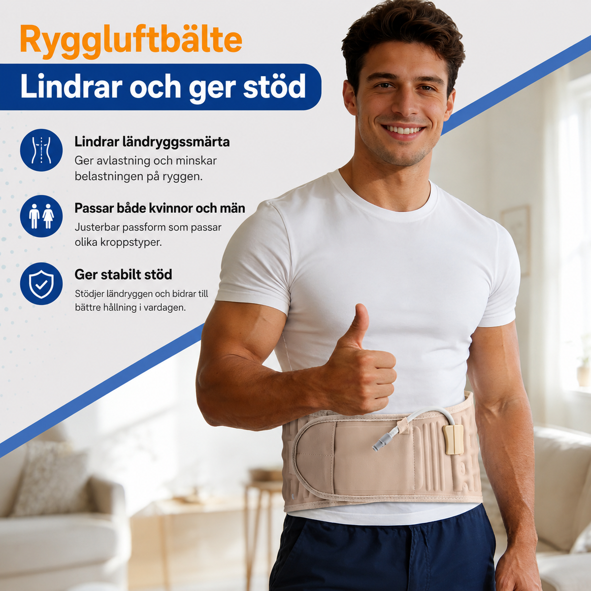 SpineLift Uppblåsbart Ryggstöd