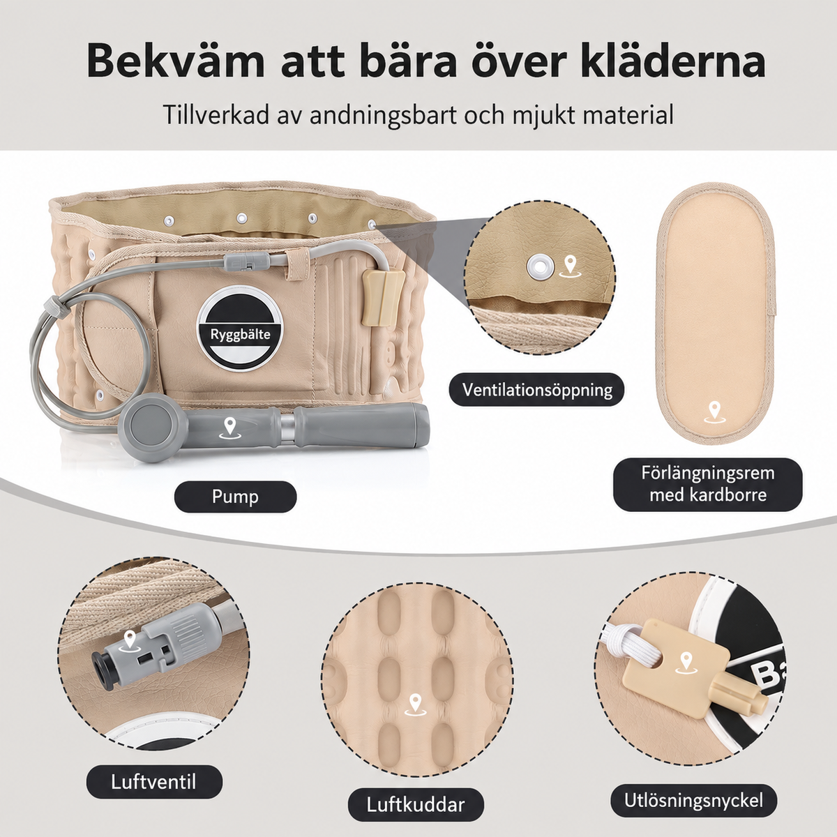 SpineLift Uppblåsbart Ryggstöd