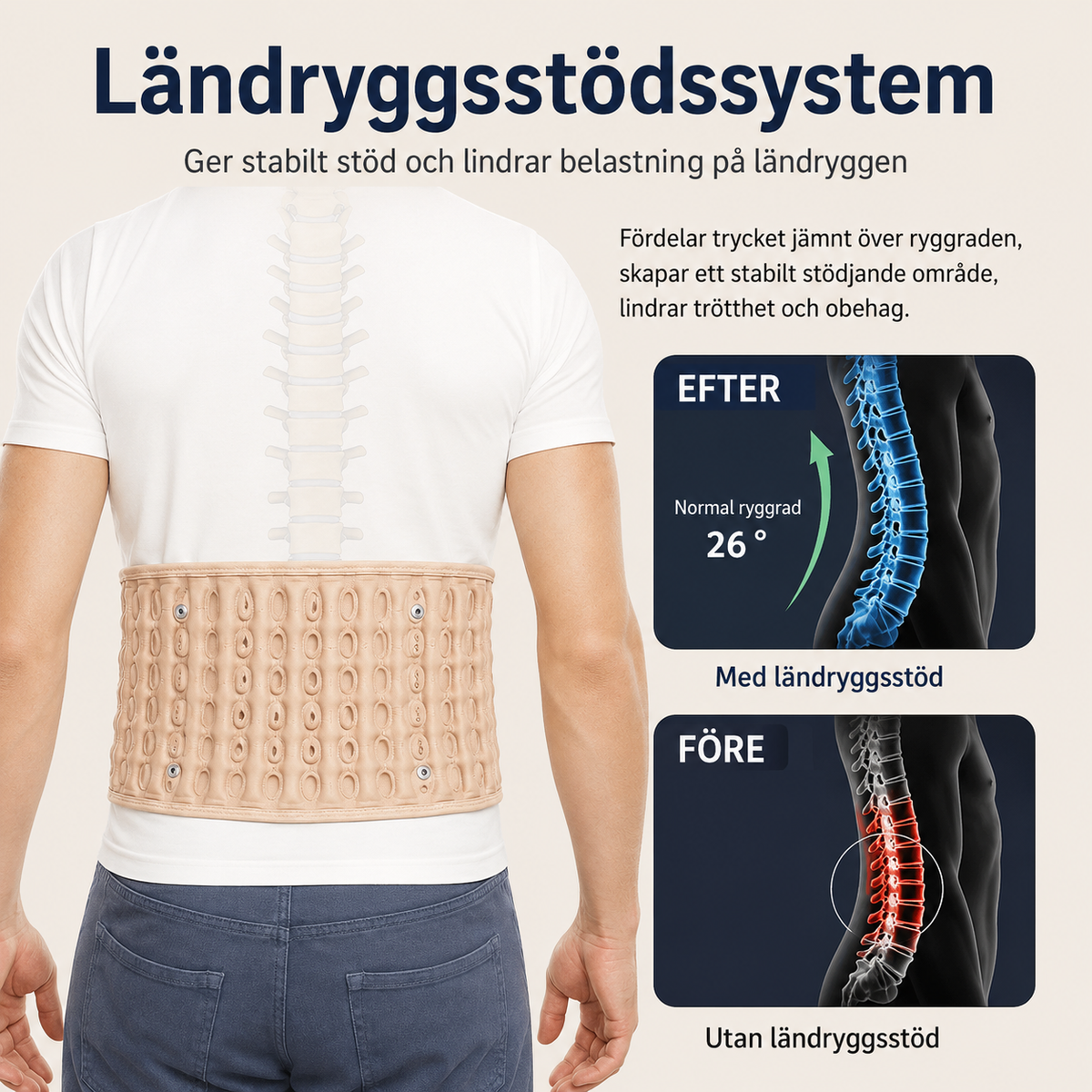 SpineLift Uppblåsbart Ryggstöd