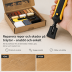 Reparationskit för trägolv och laminat – 11 vaxstift för repor och skador