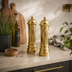 Kryddkvarnar i guldfinish – 2-pack med justerbar malningsgrad