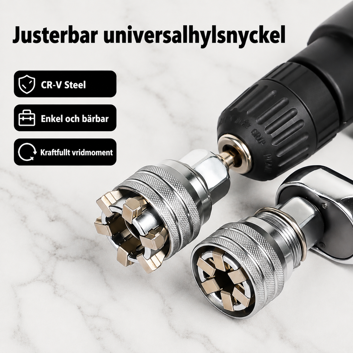 Justerbar universalhylsnyckel