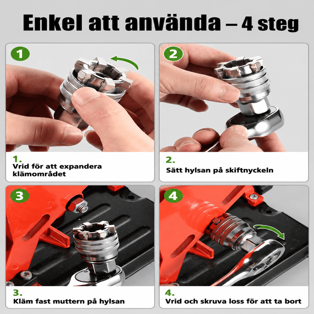 Justerbar universalhylsnyckel