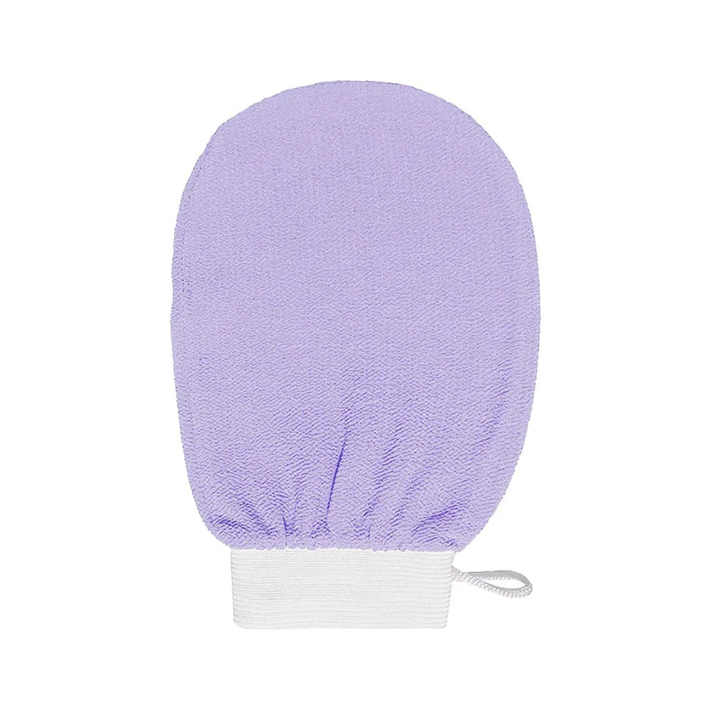 Lila exfolierande duschhandske