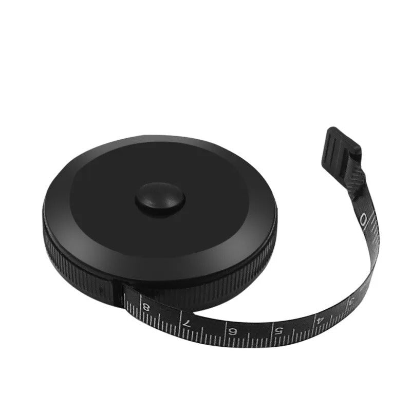 Svart infällbart måttband med svart mätband