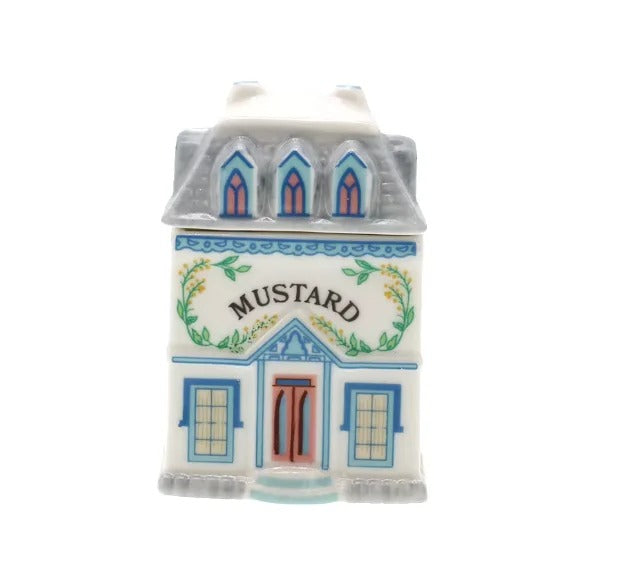 Kryddburkar i porslin formade som hus – 24-pack med lock