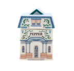 Kryddburkar i porslin formade som hus – 24-pack med lock