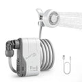 Portabel uppladdningsbar campingdusch med pump, slang och USB-C-kabel