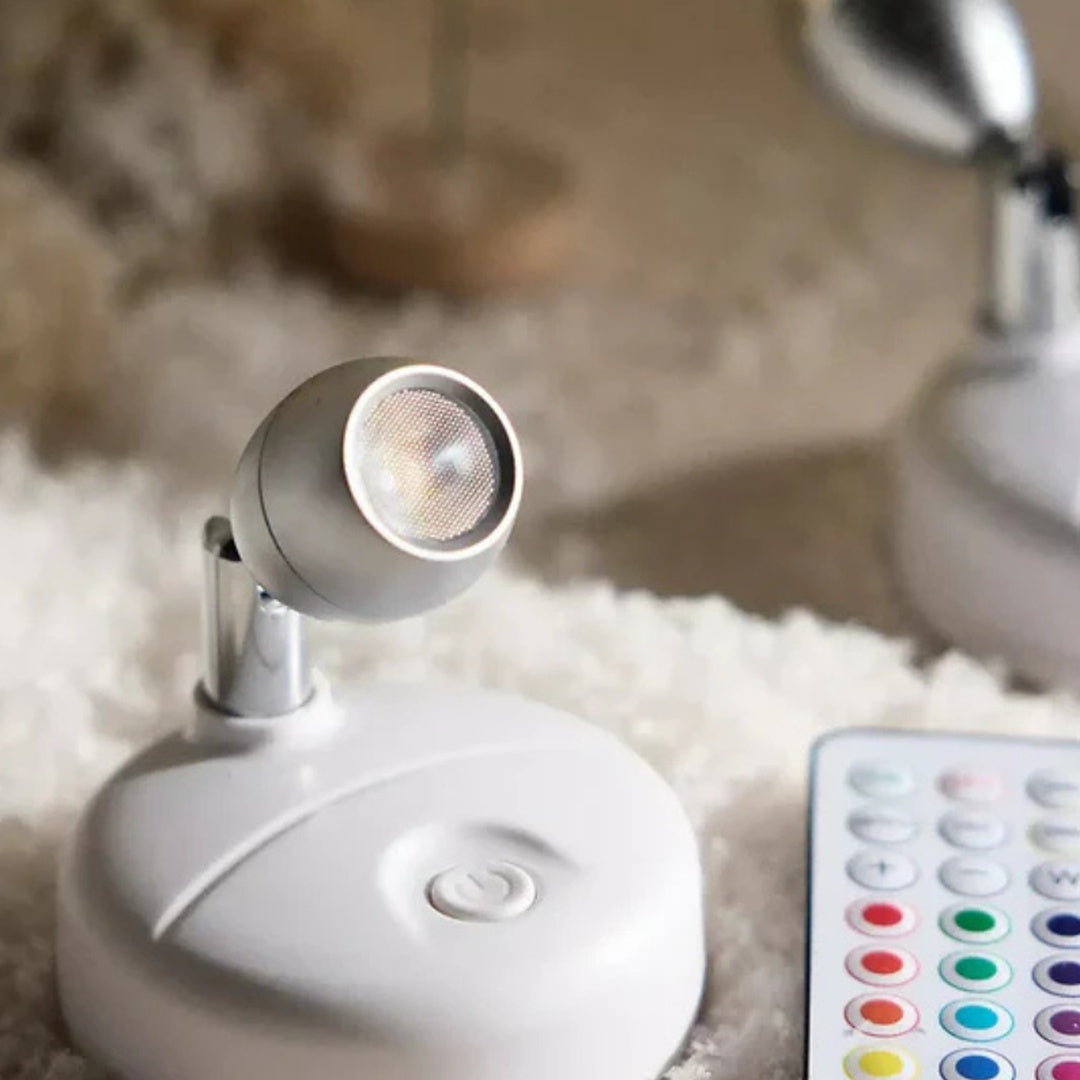 Trådlösa LED-lampor med 13 färger och fjärrkontroll – 2-pack stämningsbelysning