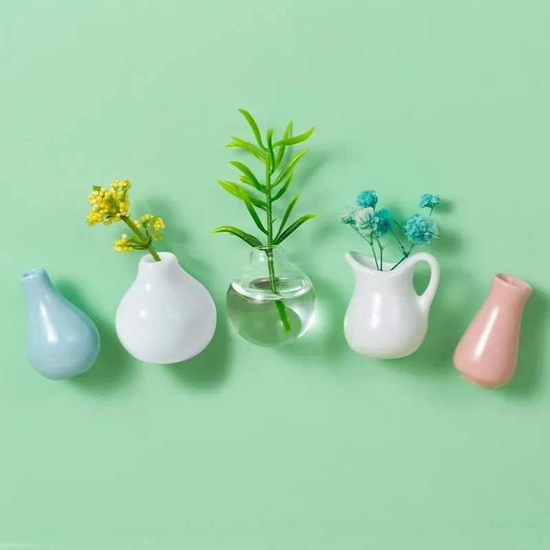 Magnetiska glasvaser för kylskåp – dekorativa minivasar för blommor och växter