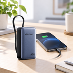 Vention 45 W powerbank som laddar en mobiltelefon